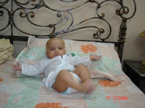 My son at home in 'kurta' shirt - He is 4 months old here in traditional 'kurta' shirt.