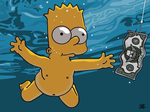 burt swiming.... - like a fish... like in nirvana cover album