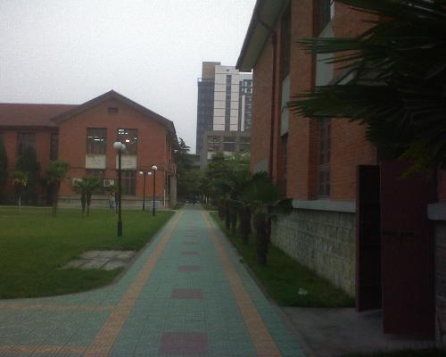 my university - my university has a long history,look at these red buildings,it is said that they were built by ussr which is Russian now.