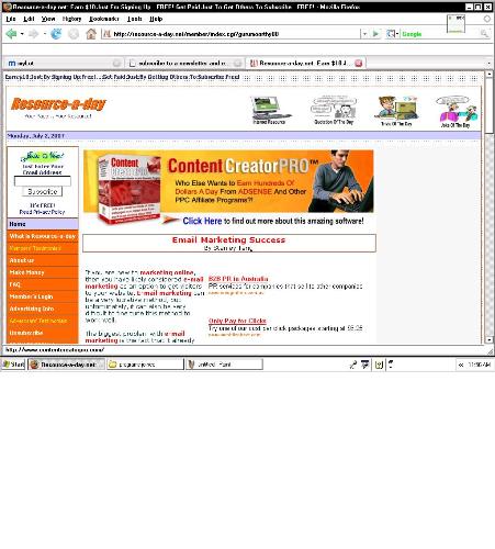resource-a-day - Screenshot of the newsletter website.