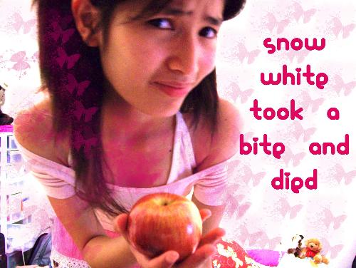 Apple - Kind of ugly edit. Theme is biting the apple, the forbidden fruit hehe