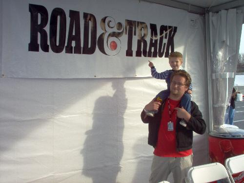 me and my son - At Car & Driver/Road & Track ride and drive.