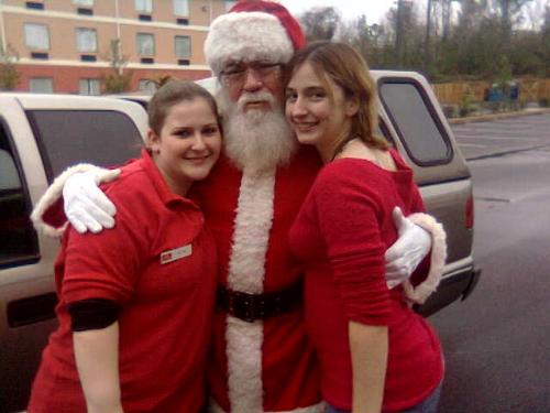 Dede, Santa, and I - This is my best friend, my Papaw, who is Santa, and I. I love Christmas time.