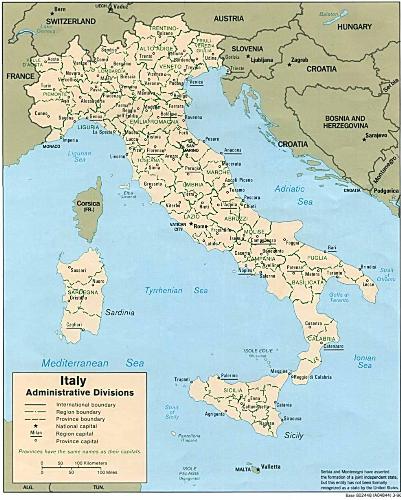 italy!!!  - shows a map of italy, and various regions
very good description