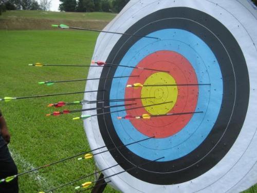 target for archer - this picture i take from my friend.. that was tournament between colleague and university at national stage.. most of them not the good archer.