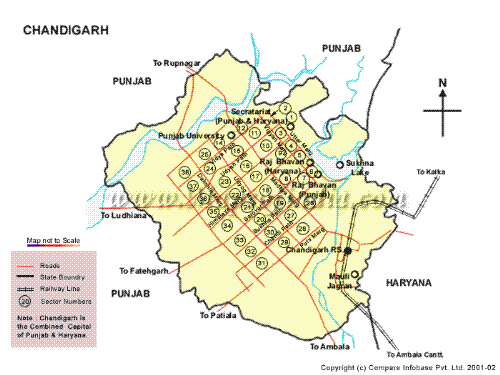 map of chandigarh - map of chjandigarh