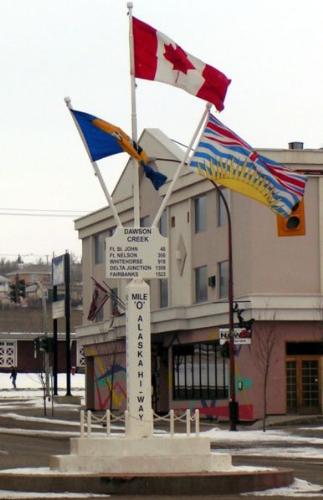 Mile Zero Post - In the centre of Dawson Creek