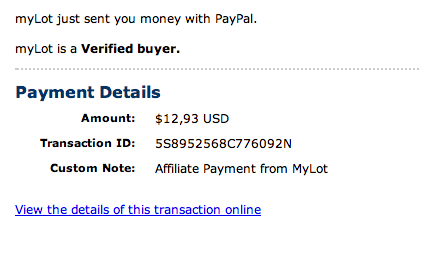 MyLot Payments - MyLot Payments $12