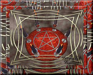 Pentagram and Candles - Another of my PSP Lesson stationery headers.