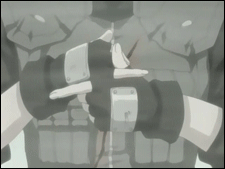 kakashi  - one of the shinobi from kanoha village. he was the one who taught naruto, sasuke and  sakura in ninja fighting skill. he can also use sharingan.