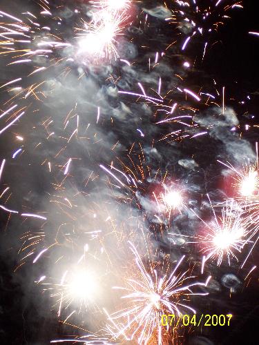 Fireworks infront of our home. - Fireworks infront of our home on the night of the Fourth of July Fireworks infront of our home. - Fireworks infront of our home on the night of the Fourth of July