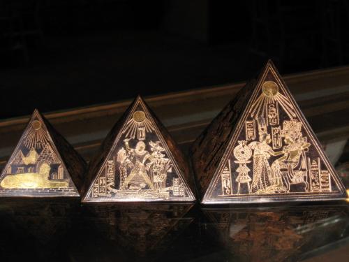 Trio of Pyramids - Made in Egypt from copper and brass. Lovely little knock-knacks.