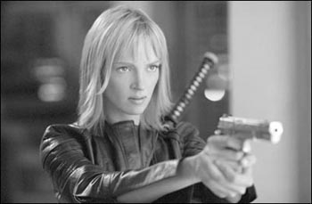 Kill Bill 2 - Uma Thurman as the Bride in Quentin Tarantino's Kill Bill 2.here one of black and white photos of her.