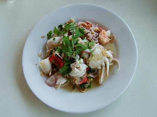 salad -  Seafood salad is expensive.