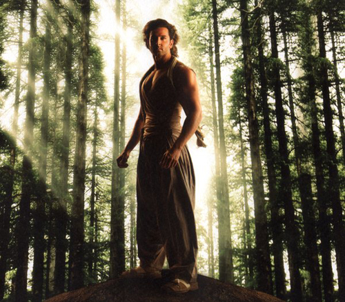 Hrithik Roshan - Hrithik Roshan in between the bushes ...from a still in the movie Krrish