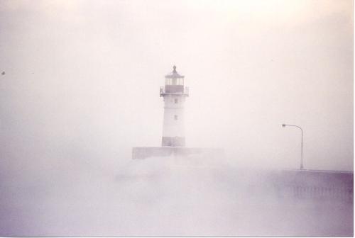The fog - A lighthouse can be seen in the fog...