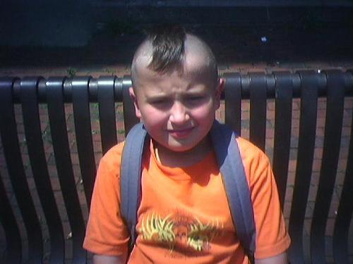my step son Danny with his new hair cut he thinks  - my step son Danny with his new hair cut he thinks hes so cool now lol