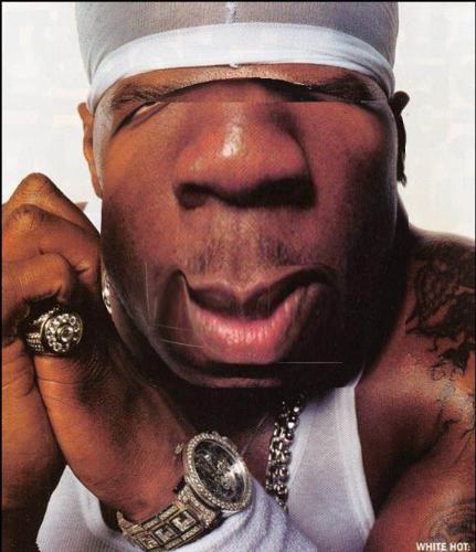 LOL 50 cent got a head injury - i just got photoshop CS2 andi decided to have a little fun lol