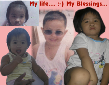 My Life - My Son Enrico (middle), My daughters Alyssa (upper left pic and lower right pic) and Alyanna (lower left pic)... i love them