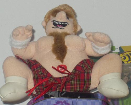 From Austin Powers movies - I will not use his correct name from the movies but will call him Obese Illegitimate One. I found this at the second hand store. I was excited to see him cuz he's so cool. He even makes sounds, he burps and says a few different sayings.