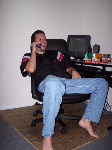 Chatting - Lol, this picture was taken when I was on the internet doing my senior thesis. I had forgotten all about it though once my girlfriend had called me! I was in so much trouble once I had to stay up all night and finish it! Ouch!