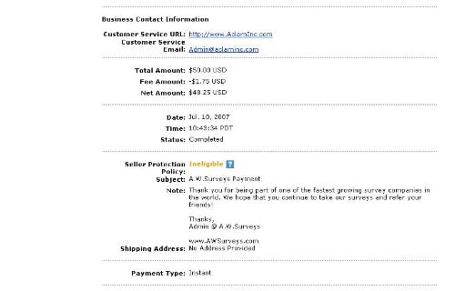 AW survey Payment proof -  This is a real legit website. I have payment proof
