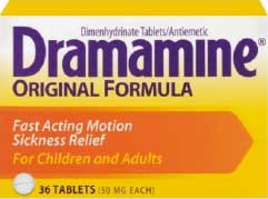 dramamine - a sure cure for the brain shivers and moving hallways! lol