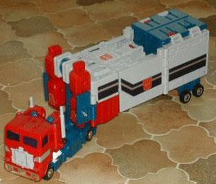 optimus prime in toy form - given to me when i was a young boy.