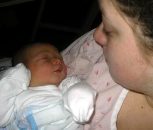 Bundle of love - Me and my son about 30 minutes after he was born.