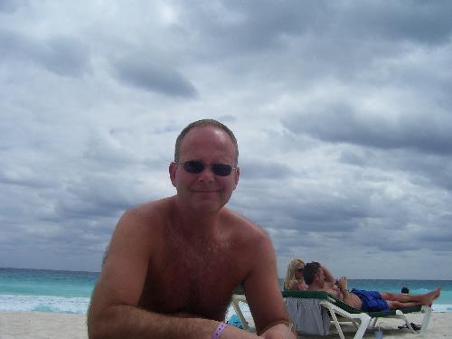 Hubby on the beach - Lee on the beach in Mexico