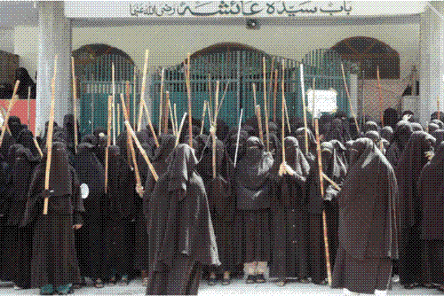 Lal masjid burqa posh police - These burqa posh self declared pious ladies controlled a children library and kidnapped many people during their 8 month "reign of terror".