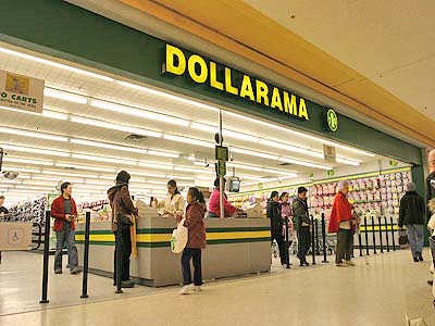 Dollarama - This is a picture of a Dollarama Store. These store are so amazing, I get almost everything there, sometimes you can even get brand name cosmetic prodcuts, if you do not have on of these stores in your area, you need to complain until you get one because I couldn't live without it.