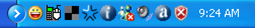 the notification area where the warning always pop - notification area is the area where all the updates or warning or spyware or virus detected will be shown to the user. A yellow balloon with the details will pop up in that area. The time is also there.