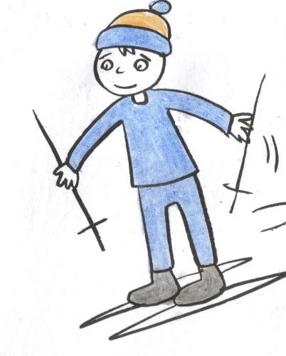 Skiing -  This is a picture that I colored of a man skiing.