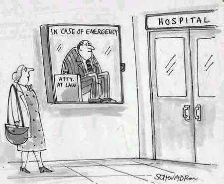 In case of emergency - Lawyers may not be a help in times of emergency like one in he picture but they definitely are a boon to the poor and downtrodden