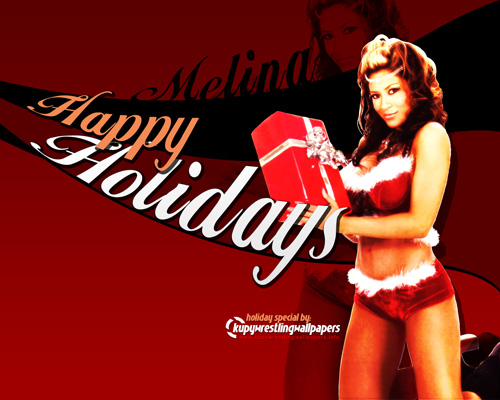 wwe melina  - melina saying happy holidays and looking very hot