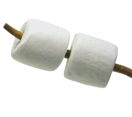 Marshmellows -  This is a picture of two marshmellows, ready for roasting.