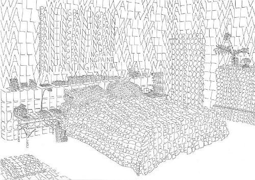 Bedroom art - Here's another work. This one of a bedroom.