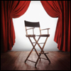 acting - empty stage with directors chair