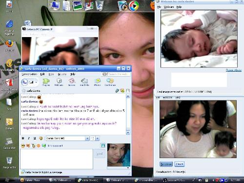 chatting - i just tried to print screen this page while i was chatting with my best friend in UK. our baby gurls look exactly alike while sleeping.