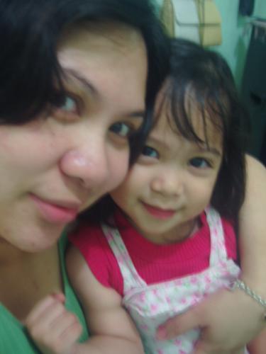 me and may daughter - this is me and my first daughter mavi angel. she's really an angel and they call her little sugar (sugar is my nickname). everybody says she looks exactly like me, only smaller. her daddy loves her dearly- feeds her, bathes her, plays with her and all that.. mavi loves her dad even more coz she can't sleep if he's not around. she's only 2 years old.