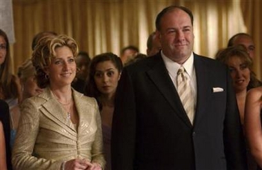 Edie Falco and James Gandolfini from The Sopranos - Actors from the HBO series, The Sopranos