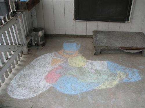 Chalk Drawing - drawing by a seven year old