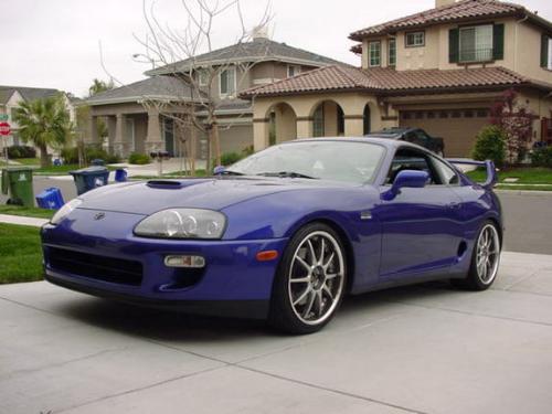 1997 Toyota Supra - Blue 1997 Toyota Supra, Silver Wheels, Kit, Aftermarket Evo Spoiler