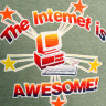 Products - Picture of computer that says internet is awesome