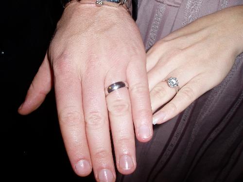 matt and me - our rings! nov. 22, 2006