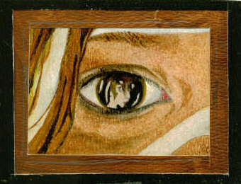 eye nymph - This is a picture I drew on business card paper.  I like the ATC art (art trading cards)  Fun way to collect some cool, original art cheap.