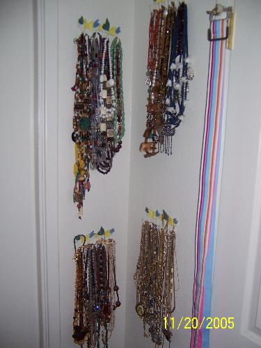 My necklaces - My necklaces, I have them hanging in my dressing room. It use to take me longer to pick my necklace then to pick my clothes.