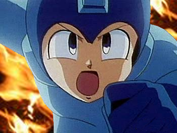 rockman running. - My favourite game.Rockman running alway when he defended the last boss.I only edit it's background. Does it look nice.Hope you all like it.