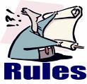 Rules - As per my opinion rules should be implemented on all inspite of religion,caste,color,creed, etc. This is essential because if ther is universal rule for all then there would be no objection by any person and all the work will take place with harmony.